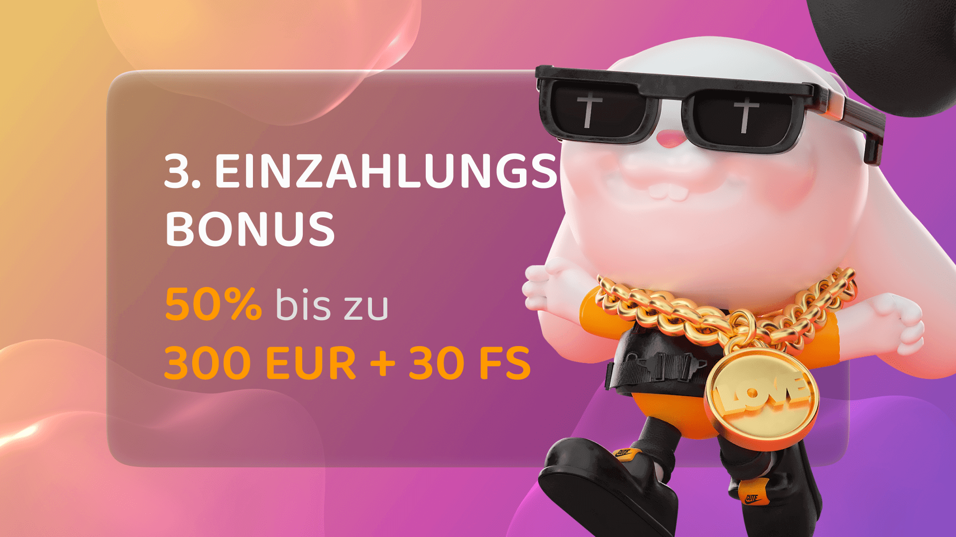 50% 3. Einzahlungsbonus